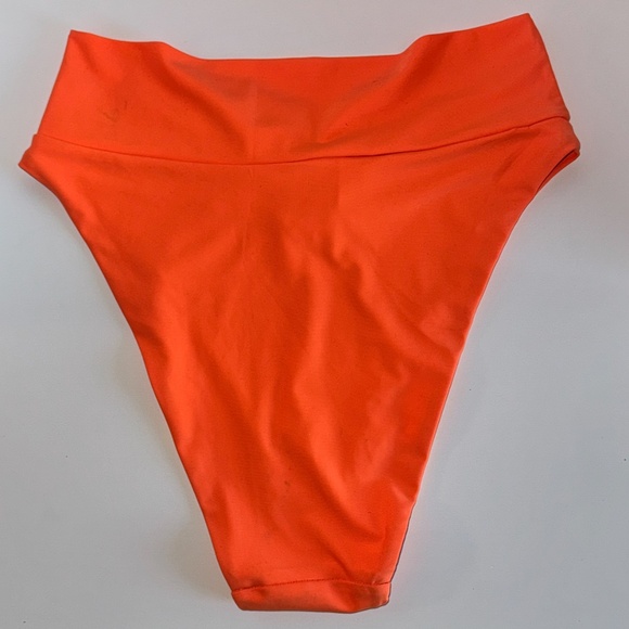 NEW Aerie “Real Good” High Cut Cheeky Bikini Bottom – Orange (Size L) - Picture 2 of 6